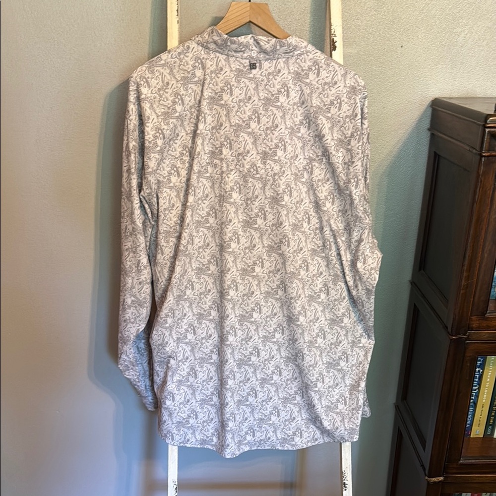NWT Rafter C Outdoors Gray Size XL Western Paisley Pearl Snap Long Sleeve Shirt - Picture 4 of 8